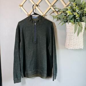 Tommy Bahama Reversible Sweatshirt Men L Light/Dark Green Long Sleeve 1/4 Zip